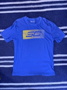 Under Armour Royal Blue Tee with Yellow & White Graphic
